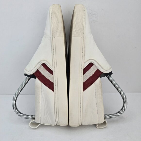 Bally | Henrika Heart Embroidered white leather tennis prep sneakers | WMS 7.5 - Picture 8 of 10